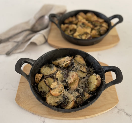 Dr Joanna McMillan's Truffle Tatoe & Red Onion Bake