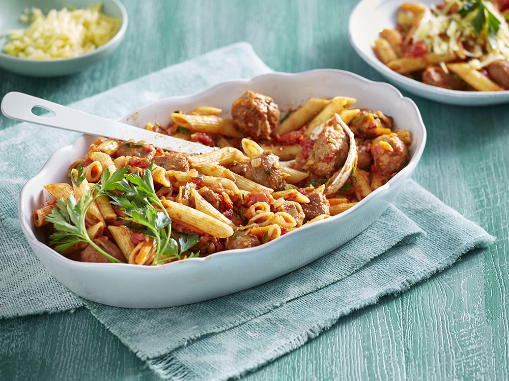 Sausage and Tomato Penne &ndash; Cobram Estate AU