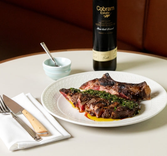 Neil Perry's Barbequed Rib Eye Steak with Chimichurri