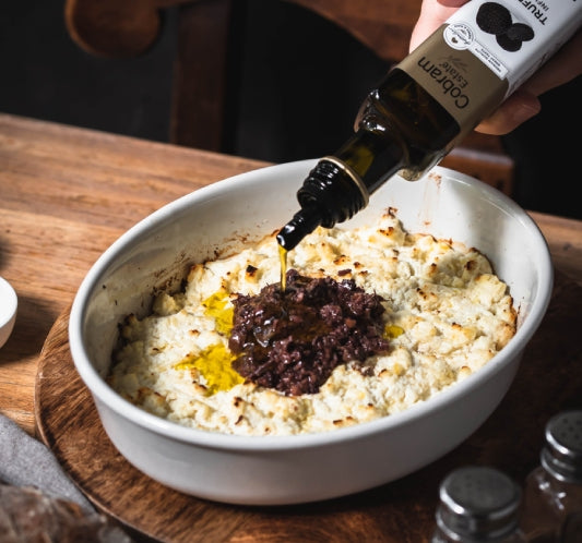 Truffle Ricotta Bake with Olive Tapenade