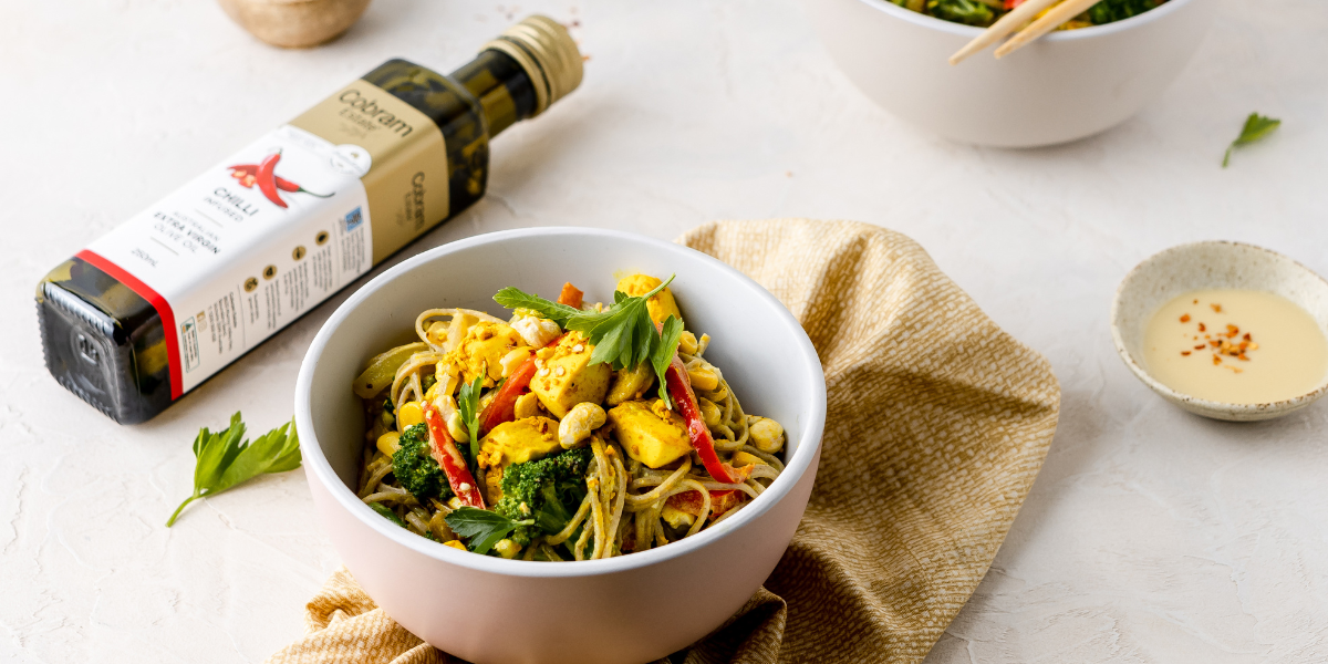 Soba Stir Fry with Golden Chilli Tofu