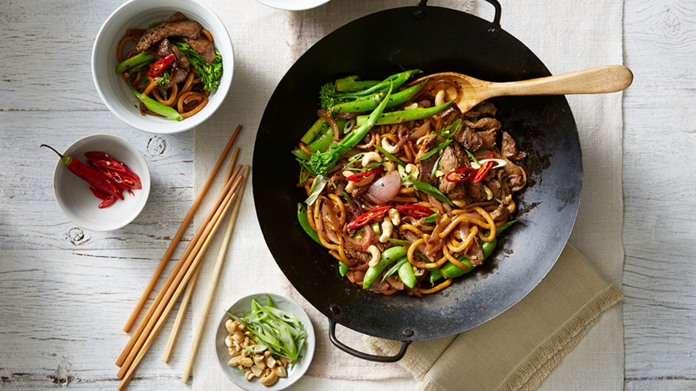 Beef, Broccolini and Noodle Stir-fry