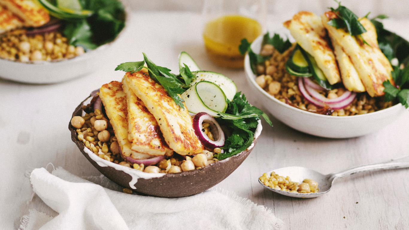 Ancient Grain & Date Salad with Greek Dressing