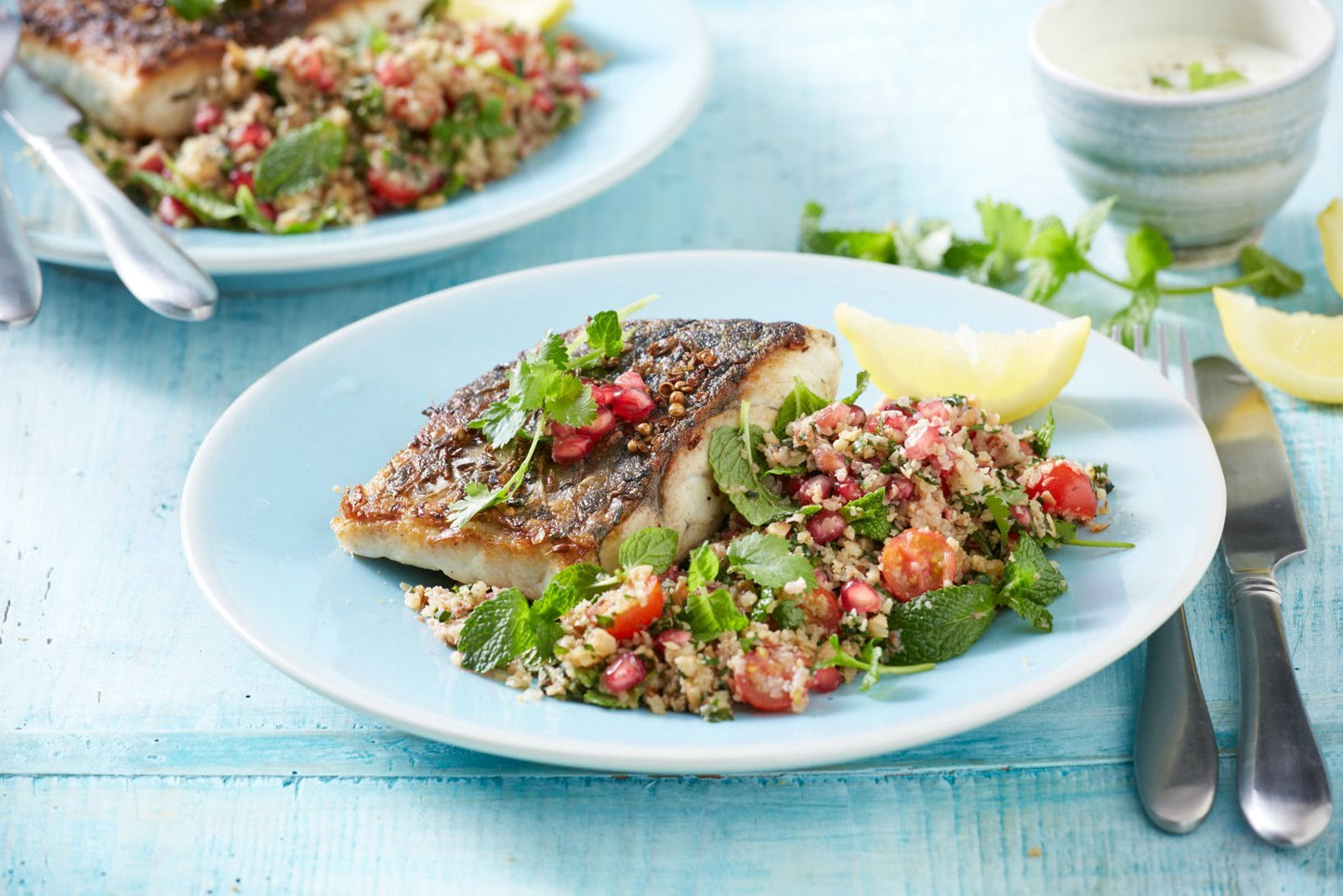 Fish Fillets with Roasted Cauliflower Tabouli