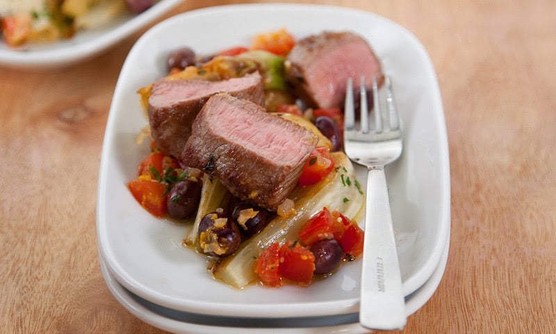 Grilled Loin Lamb Olives Fennel