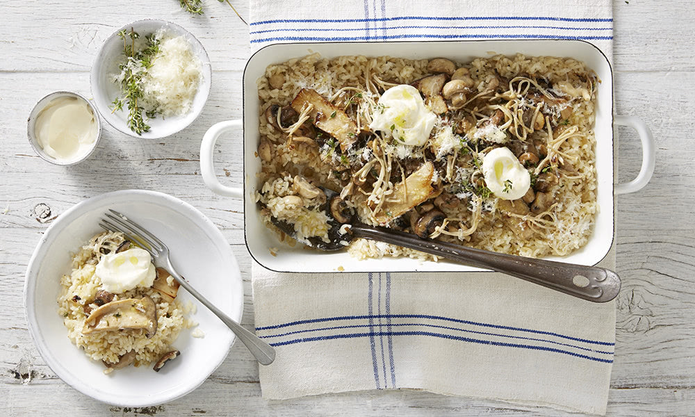 Oven Baked Risotto with Mushrooms