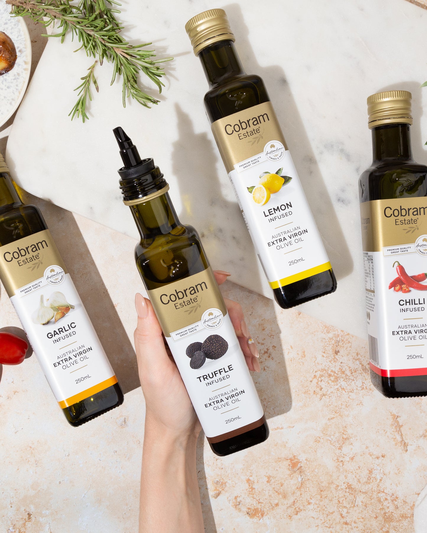Different Flavours of Infused Olive Oil | Australian Extra Virgin Olive Oil | Cobram Estate AU