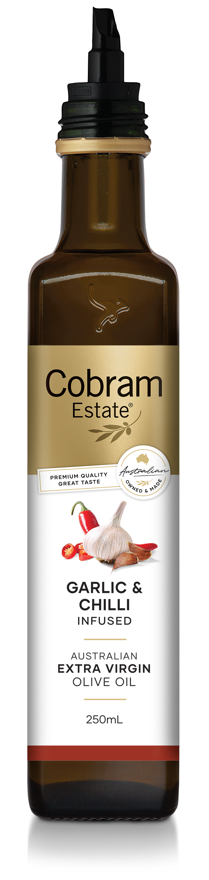 Garlic & Chilli Infused Oil in 250ml Bottle | Australian Extra Virgin Olive Oil | Cobram Estate AU