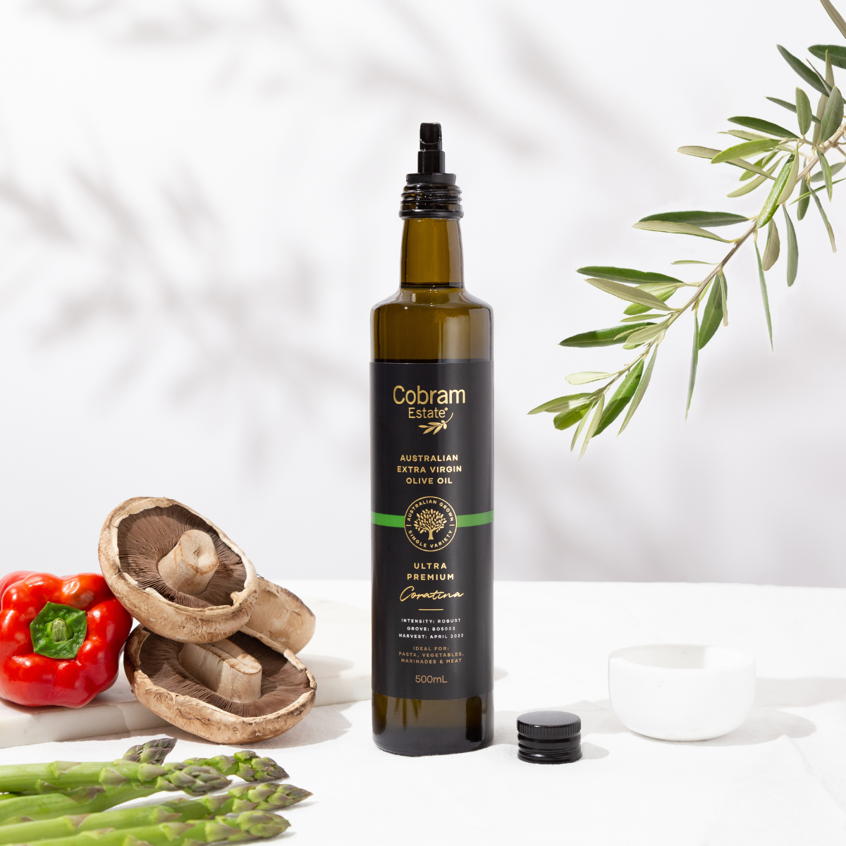 
                  
                    Fresh and Grassy Aroma of Ultra Premium Coratina 500mL | Extra Virgin Olive Oil | Cobram Estate AU
                  
                