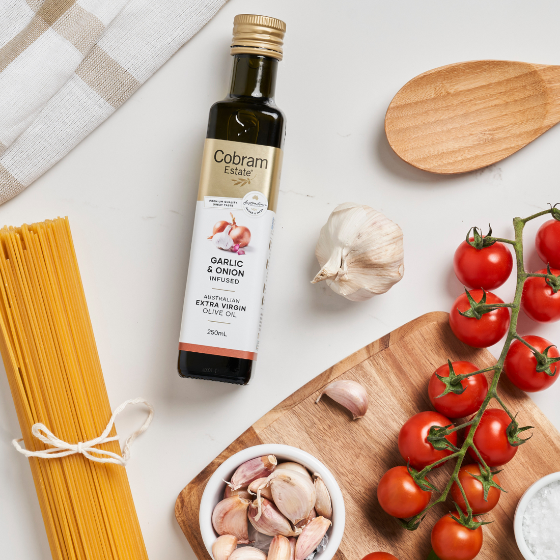 Garlic & Onion Infused Oil Flavoursome EVOO Cobram Estate AU