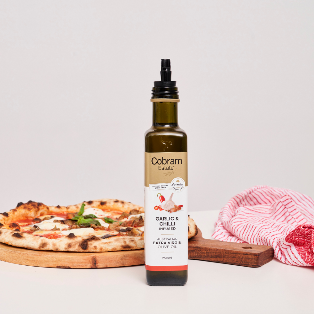 
                  
                    Pizza Dish made with Garlic & Chilli Infused | Australian Extra Virgin Olive Oil | Cobram Estate AU
                  
                