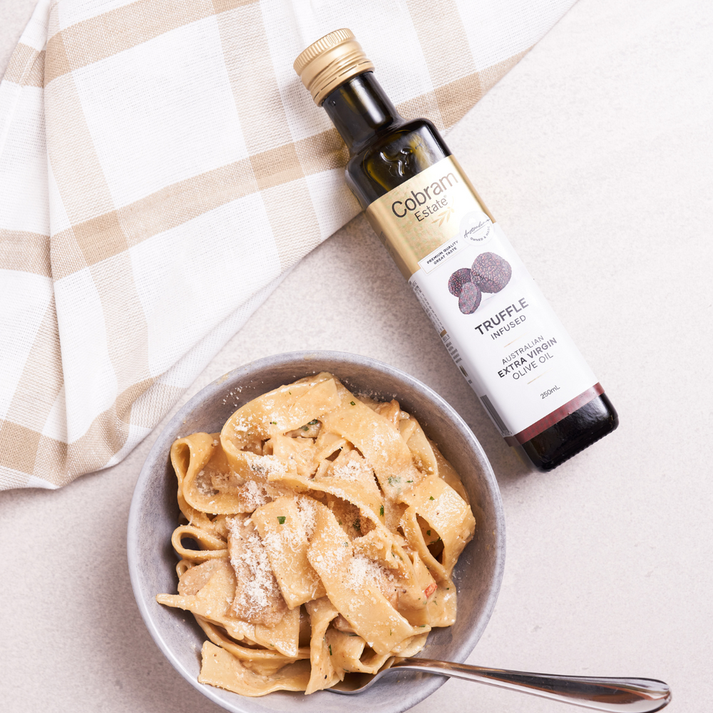 
                  
                    Rich Flavour of Truffle Infused Oil in Pasta | Australian Extra Virgin Olive Oil | Cobram Estate AU
                  
                